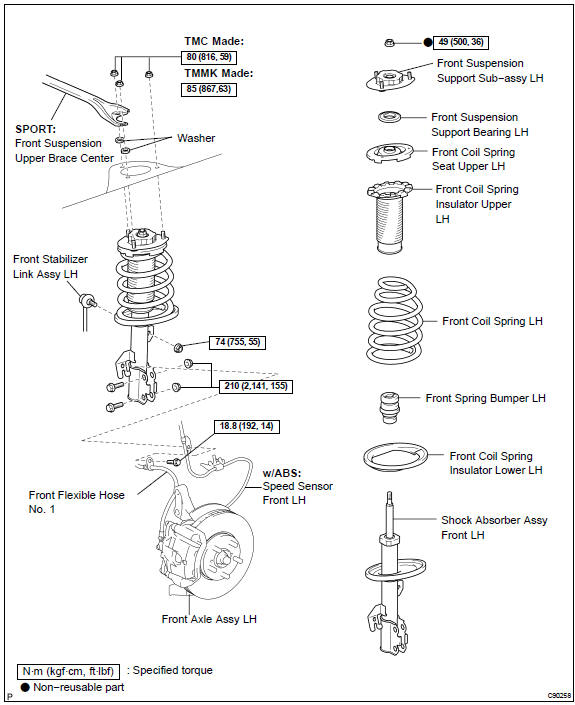 Toyota Camry Front suspension Front suspension
